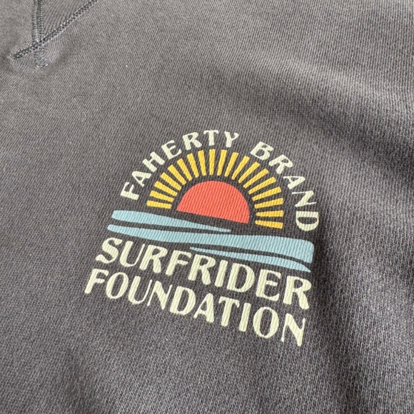 Faherty Surfrider Foundation Pullover Crewneck - Faded Navy Blue - Men's L - Picture 2 of 4